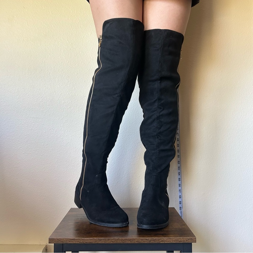 TOP Moda Black Over-the-Knee Boots